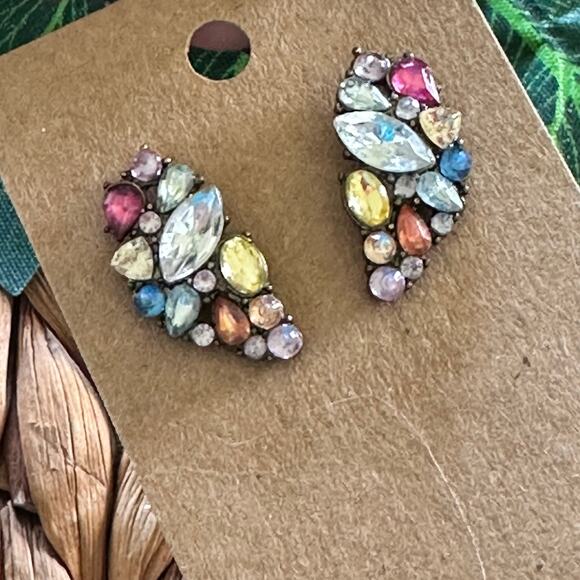 BOGO FREE COLORFUL CRYSTAL CRAWLER EARRINGS - Picture 1 of 4